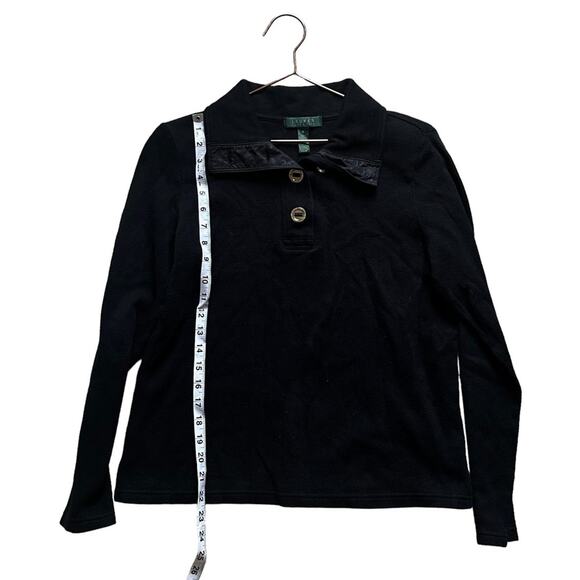 Lauren Ralph Lauren long sleeve adjustable neck black Sweater - Picture 2 of 7